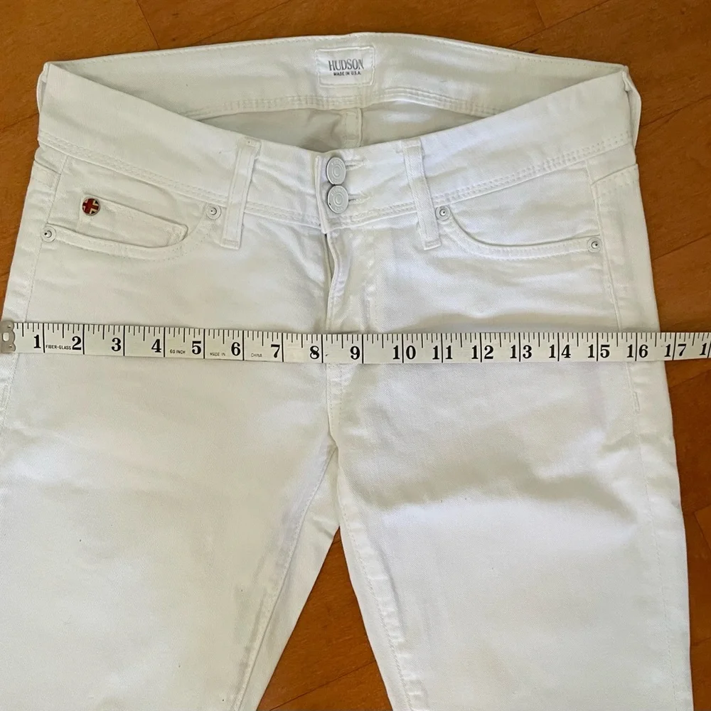 Hudson Ginny Crop Straight White Jeans - Picture 8 of 13